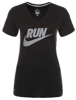 Nike LEGEND V-NECK SS RUN SWOOSH (WOMEN) 618928 010