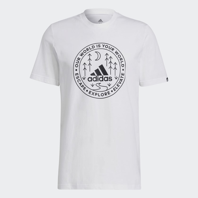 Мужская футболка ADIDAS REMERA EXPLORE NATURE ESTAMPADA GL2690 купить с  доставкой — Спортивный стиль