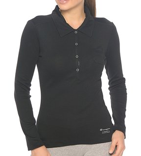 CHAMPION Long Sleeve Polo T'Shirt (W) 104724-NBK