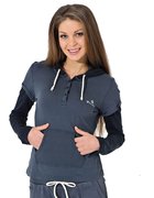 Женская футболка с длинным рукавом Champion Hooded Long Sleeves T-Shirt (Women) 105418-EBN/BLK