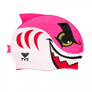 Tyr KID'S ANGRY SHARK SWIM CAP LCSHRK670