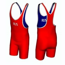 Детское борцовское трико(двустороннее) 6518 RUS RED N BL