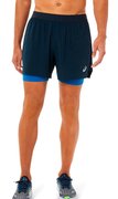 Мужские беговые шорты с внутренними тайтсами Asics 2 In 1 5" Short 2011A838 410
