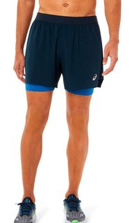 Мужские беговые шорты с внутренними тайтсами Asics 2 In 1 5" Short 2011A838 410