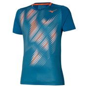 Футболка теннисная Mizuno Shadow Graphic Tee Navy blue/Blue 62GAA003-17